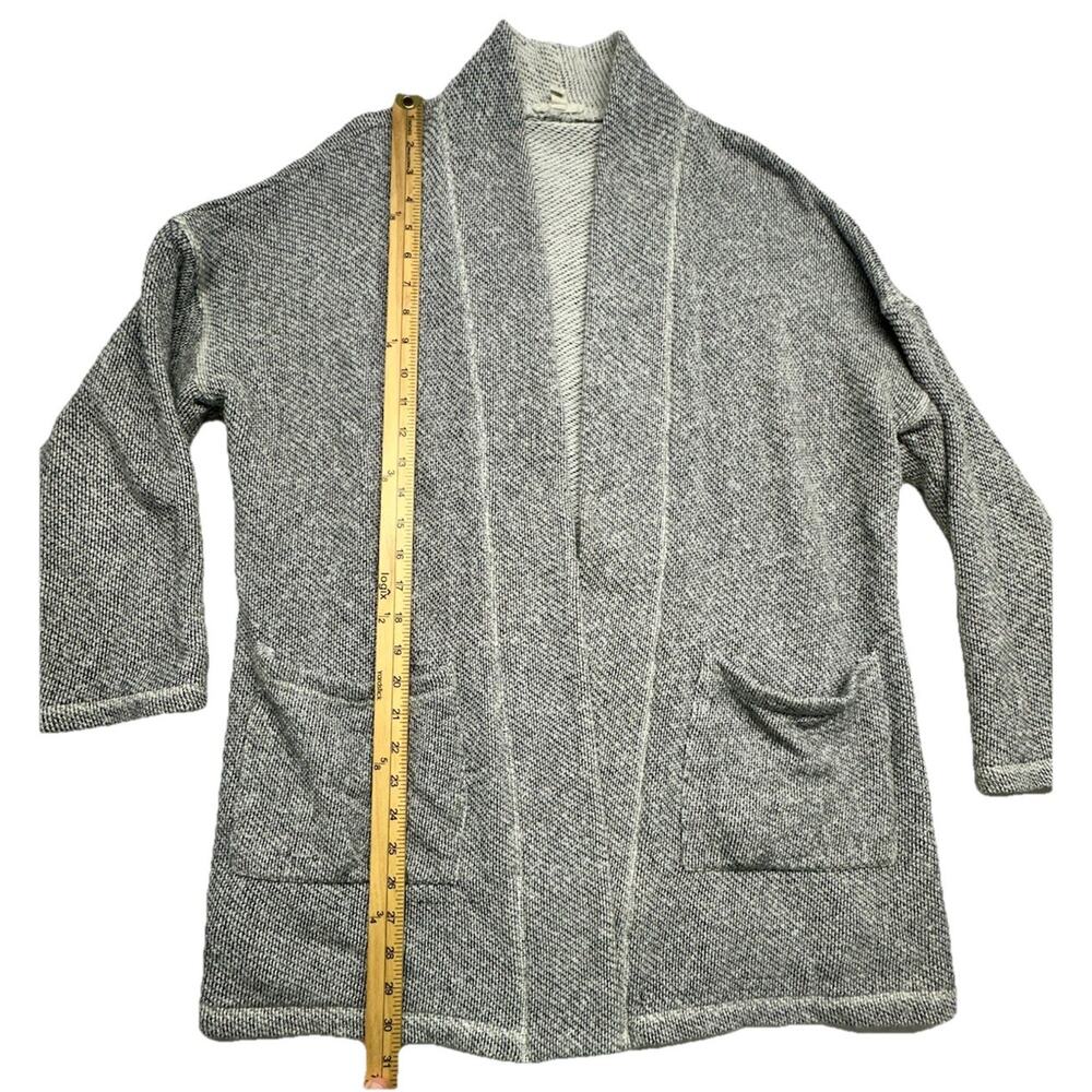 Eileen Fisher Cardigan Size M Grey Heather Organic Cotton Terry Collar Jacket - Picture 4 of 8